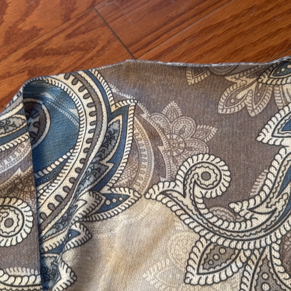 Blue Gray Paisley Statement Sweater Crewneck Allover Print - Picture 14 of 16